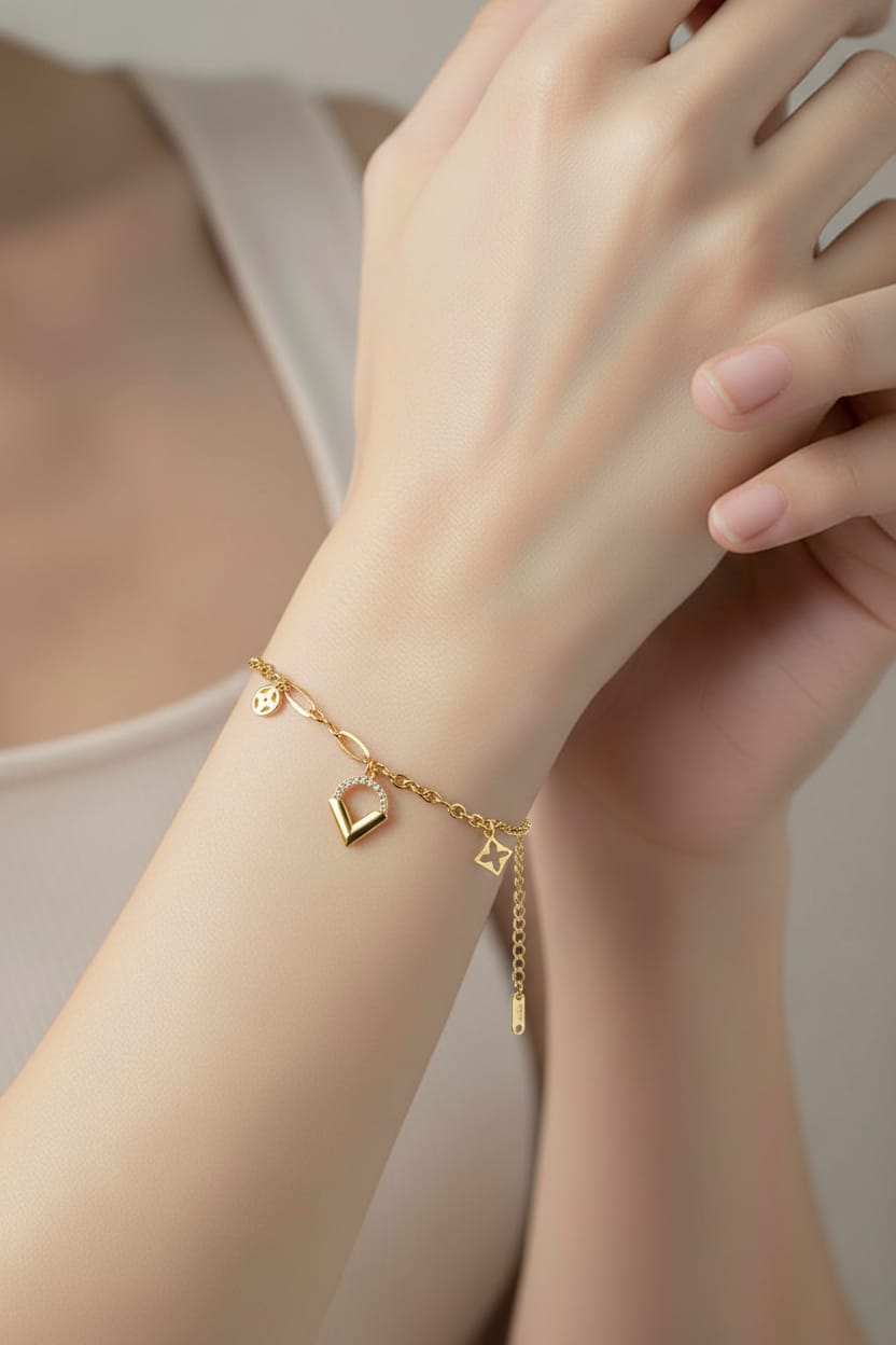 Kadın Çelik Gold Bileklik KCGB-007
