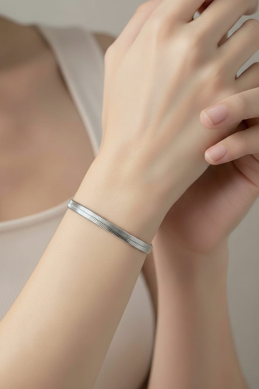 Kadın Çelik Silver Bileklik KCSB-017