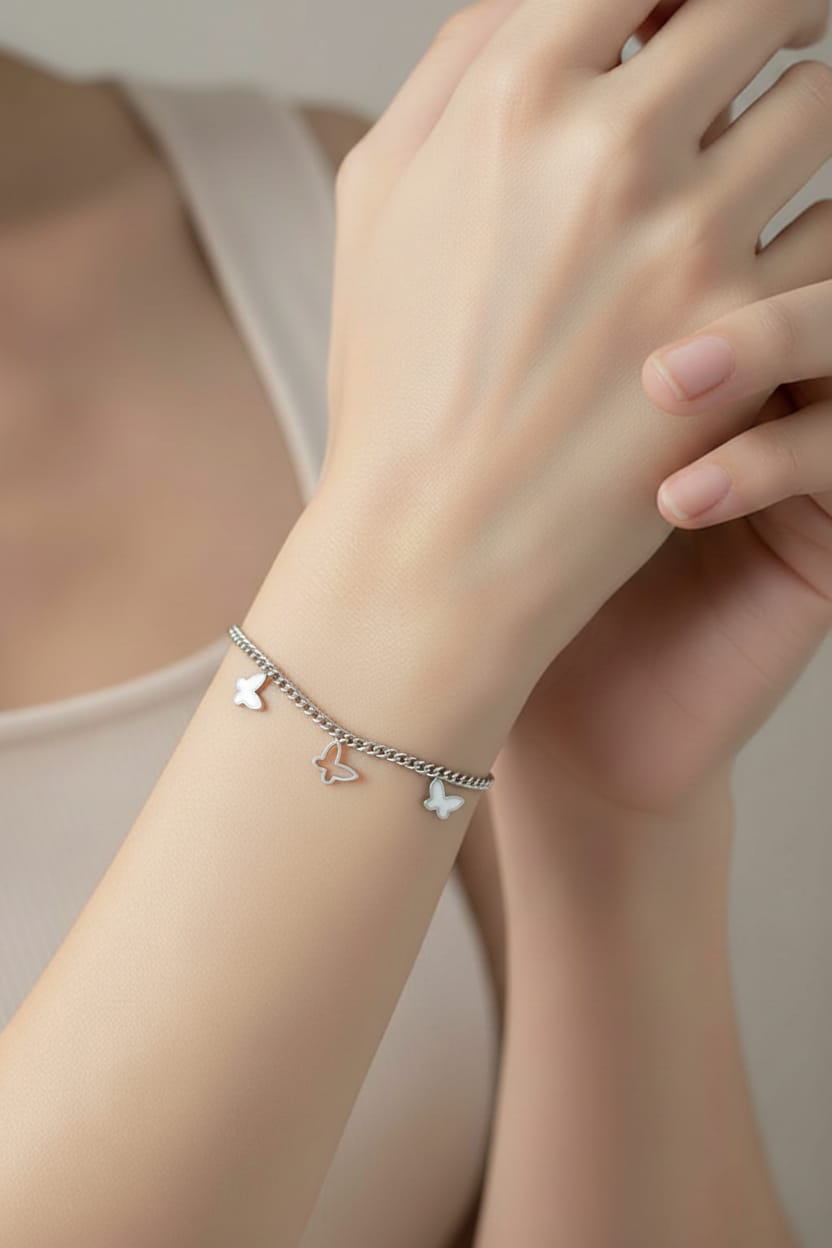 Kadın Çelik Silver Bileklik KCSB-020