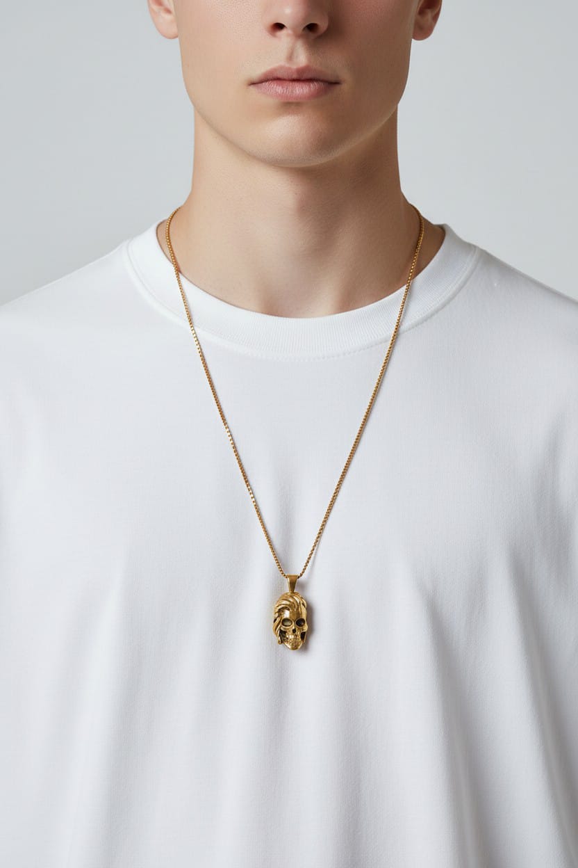 Erkek Gold Çelik Kolye-EGCK002