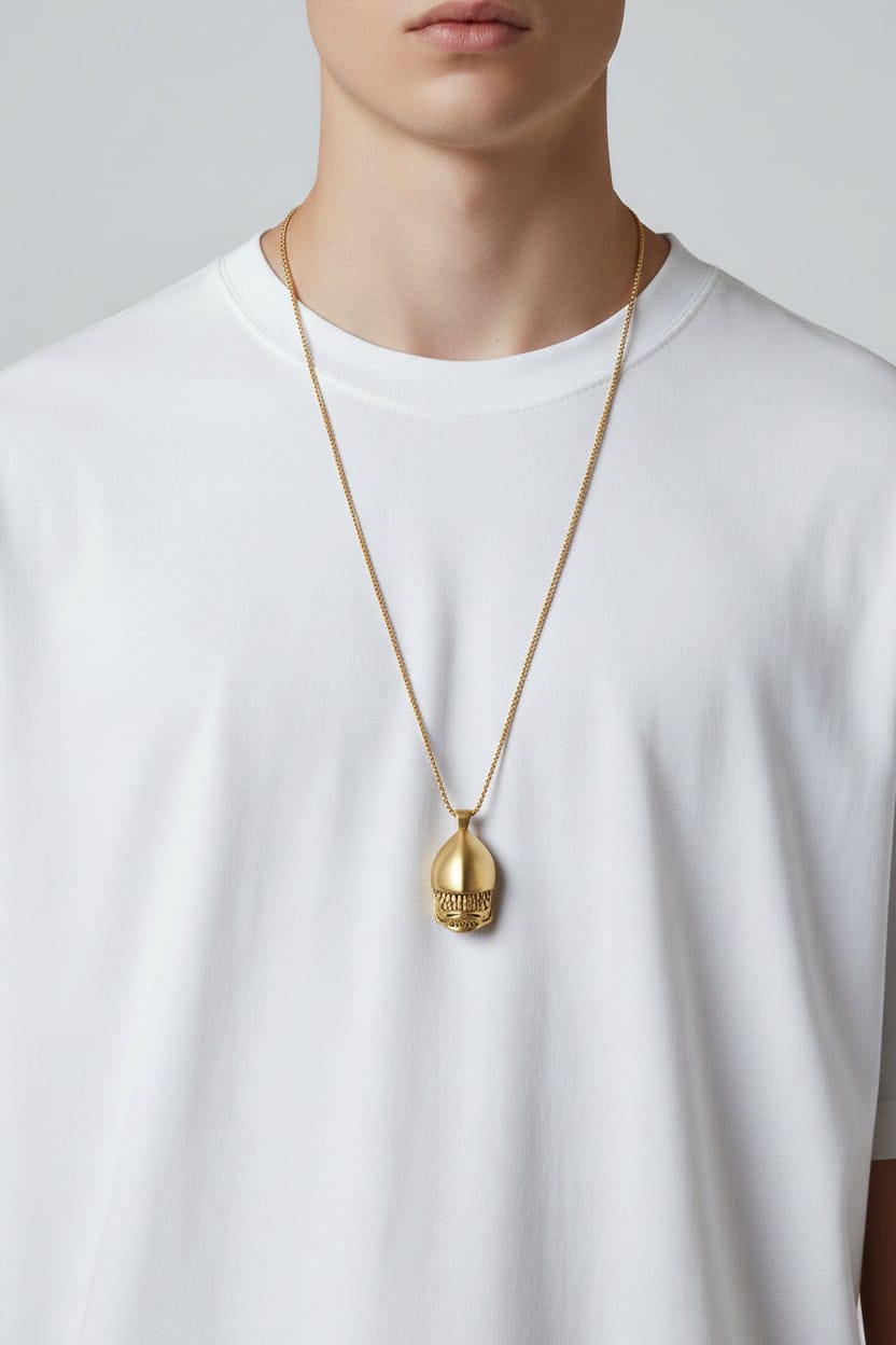 Erkek Gold Çelik Kolye-EGCK015