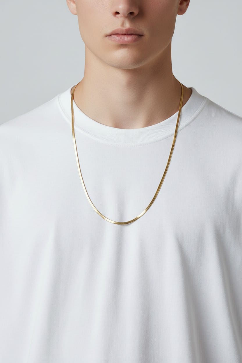 Erkek Gold Çelik Kolye-EGCK183