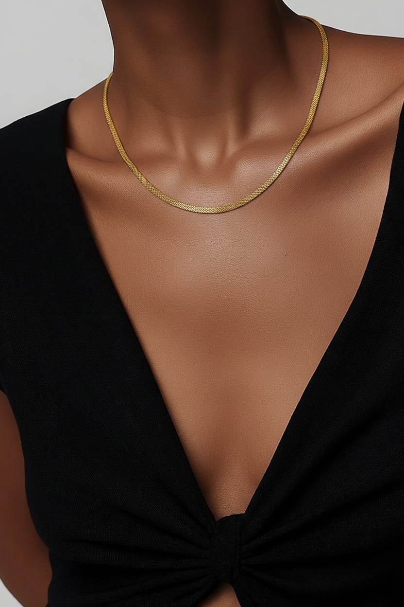 Erkek Gold Çelik Kolye-EGCK188