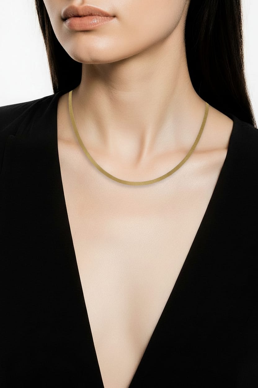 Erkek Gold Çelik Kolye-EGCK188