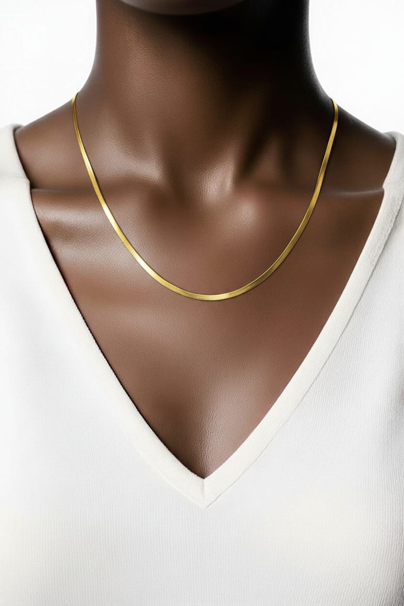 Kadın Çelik Gold Kolye-KCGK002