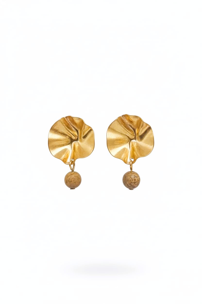 Jasper Taşlı Bronz Pirinç Küpe BPK-044